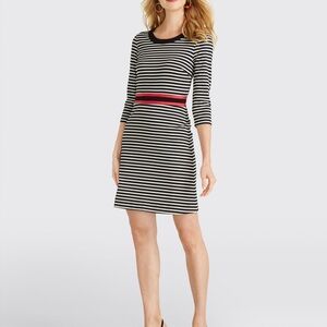 Long Sleeve Stripe Persley Ponte Dress